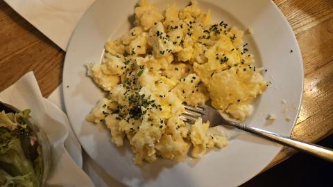 A photo of Eiernockerl, a traditional Viennese dish of pasta-like dumplings made with eggs.