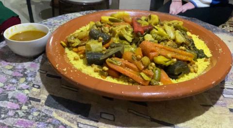A bowl of couscous prepared by our host sister, Hanane