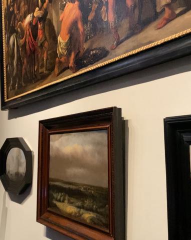Paintings on display in the Rembrandt Museum, Amsterdam