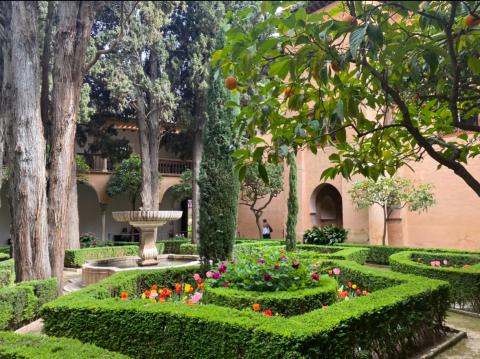 A garden in the Generalife of the Alhambra