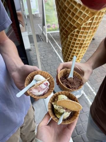 Three different icecream flavors