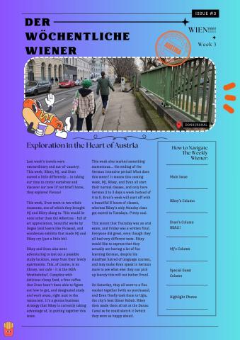 The opening page for the third issue of Der Wöchentliche Wiener.