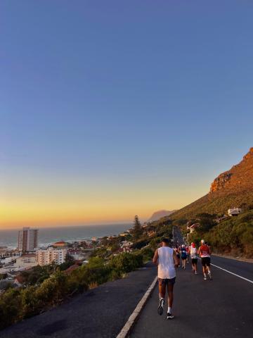Sunrise over False Bay on Zac Boyes Drive