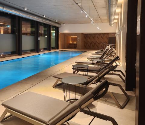 An indoor swimming pool available for residents at Collegiate Milan Bovisa.