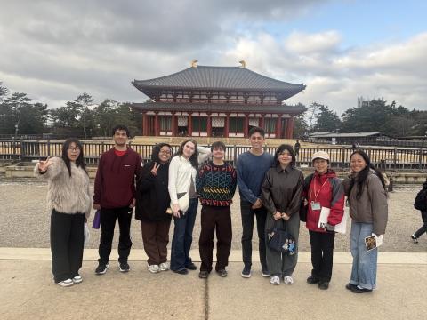 Some of us IES students on a field trip to Nara with our tour guide