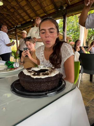 Blowing out my birthday candles