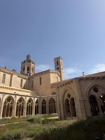 View of monastery under sunlight