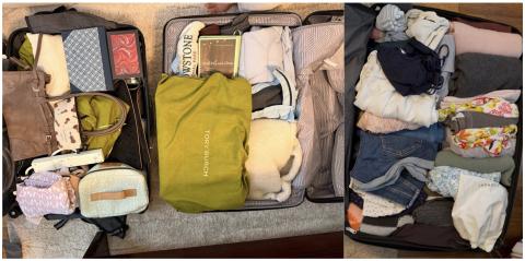 Open packed suitcase