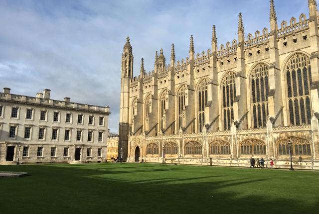 a view of a Cambridge University building
