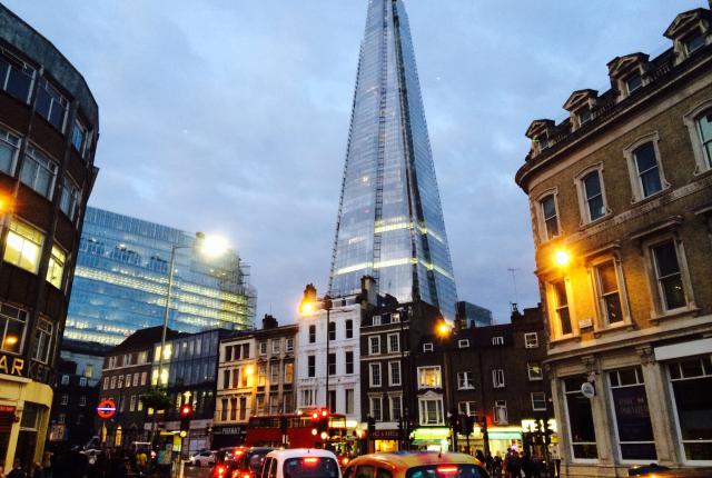 the sky-high Shard building in London
