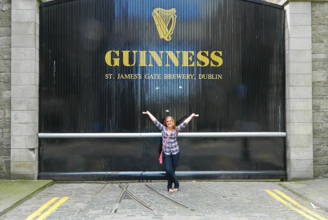 a student posing for a photo at Guiness Storehouse