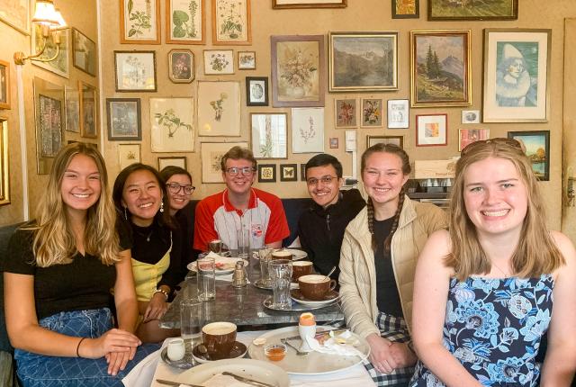 Vienna Students at Meal Together