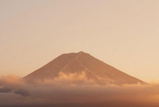 Mount Fuji at sunset.