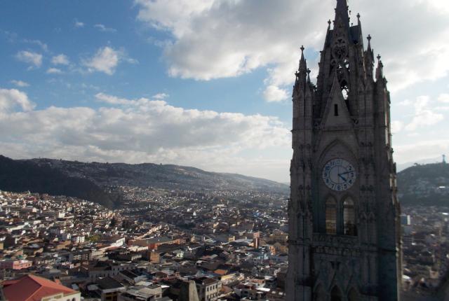 the basilica over Quito city