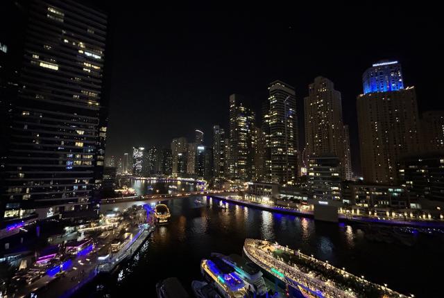 nightime skyline Dubai