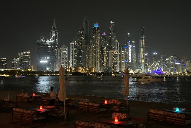 nightime shot of dubai