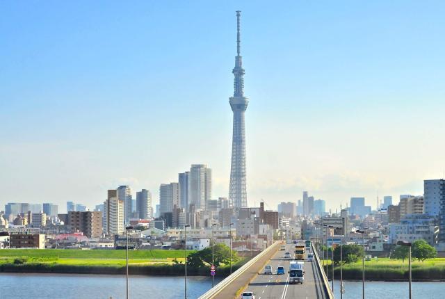 A picture of the Tokyo skyline shared by Musashi University