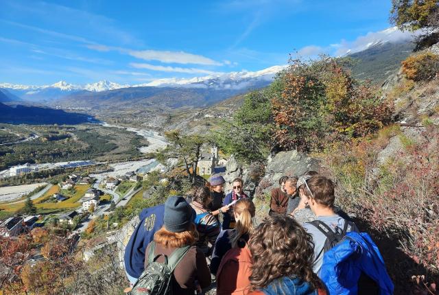 Students hike a trail overlooking the Black Hills near Freiburg, Germany.