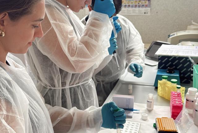 Students working on Biomedical Research in a hospital in Siena