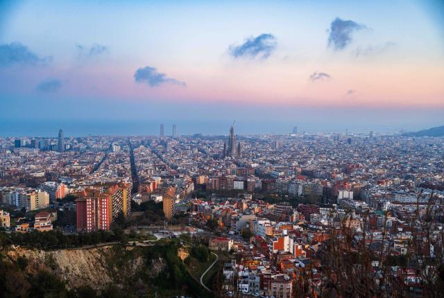 Barcelona cityscape from the Bunkers del Carmel lookout