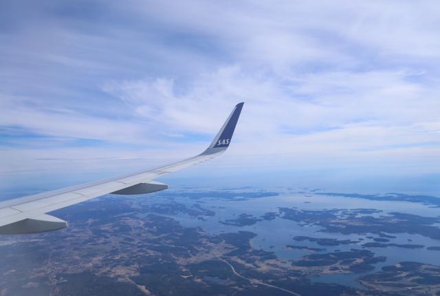 The view from the plane above Stockholm, Sweden on a Member States trip.