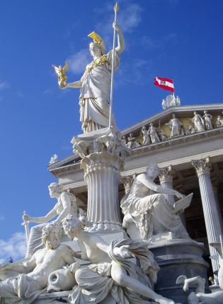 Austrian Parliament in Vienna on a sunny day