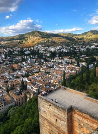 an aerial view of Granada at Alhambra