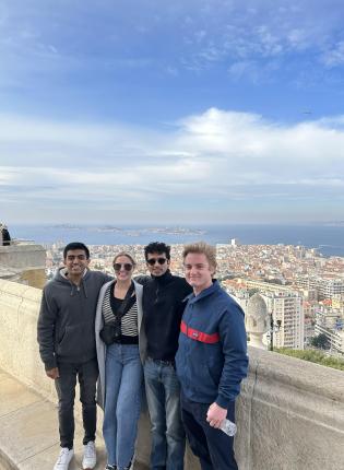 Students at Nice viewpoint
