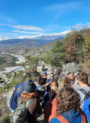 Students hike a trail overlooking the Black Hills near Freiburg, Germany.
