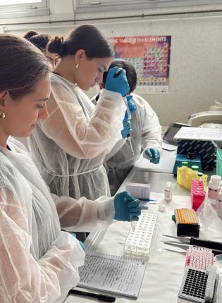 Students working on Biomedical Research in a hospital in Siena