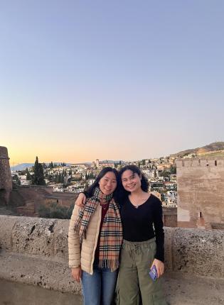 IES Abroad students on a walk through Granada at sunset
