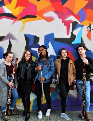 Group of students holding their instruments