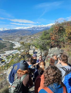 Students hike a trail overlooking the Black Hills near Freiburg, Germany.