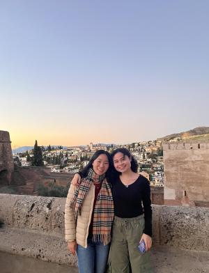 IES Abroad students on a walk through Granada at sunset