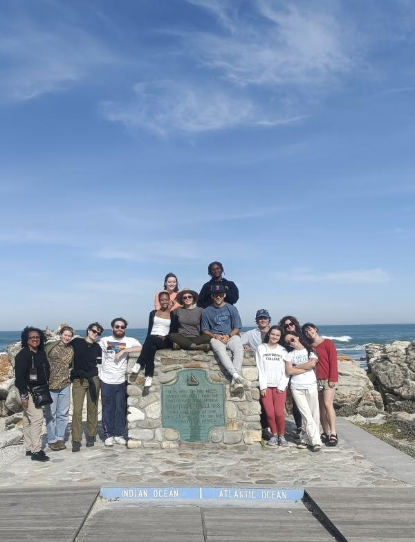 Group of Cape Town students in front of Ocean