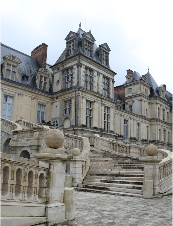 Castle Fontainebleau with large staircase 