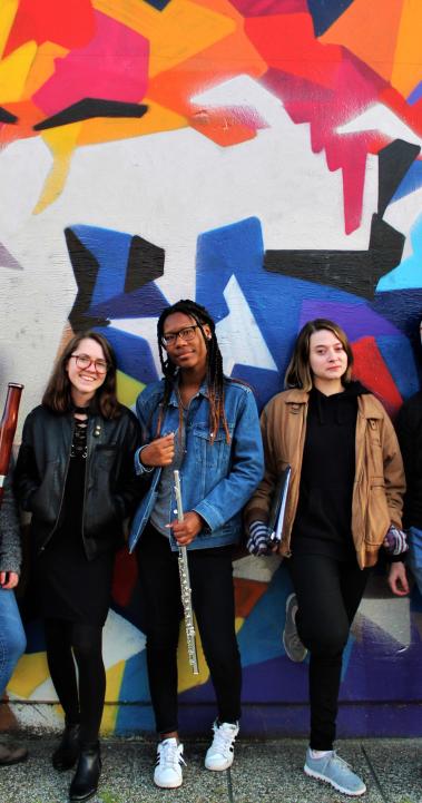 Group of students holding their instruments