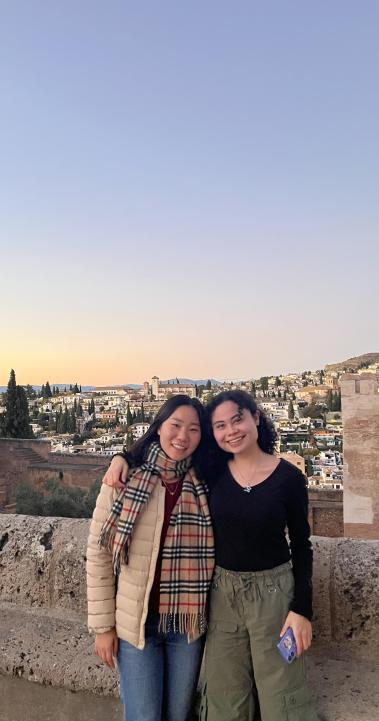 IES Abroad students on a walk through Granada at sunset