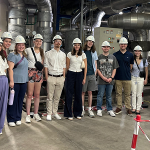 IES Abroad students on a factory tour in Milan.