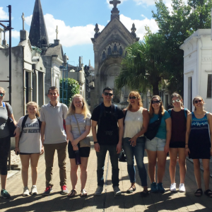 Cohort of IES Abroad students exploring the streets of Buenos Aires during a Customizable Global Pathways program.