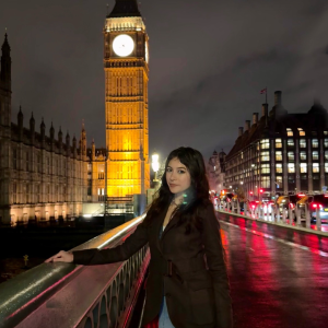 Dylana Najera Rios infront of big ben