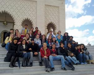 a group of students and faculty from a Customized Program in Rabat
