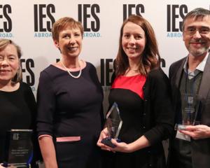 inline size left to right susan carty dr. mary m. dwyer kate manni leo rowland ies abroad annual conference leadership award winners