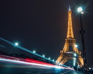 View of the Eiffel Tower at night