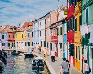 Colorful buildings in Milan
