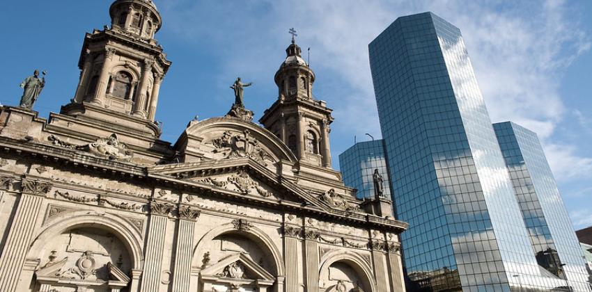 Metropolitan Cathedral in Plaza de Armas, Santiago's main square