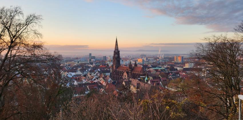 An arial shot of Freiburg, Germany.
