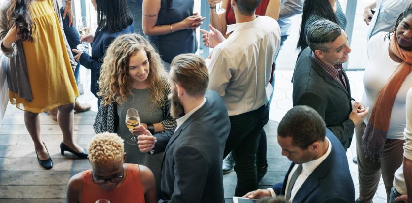 people meeting and talking