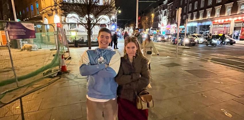 My friend Johnny and I posing on the street 