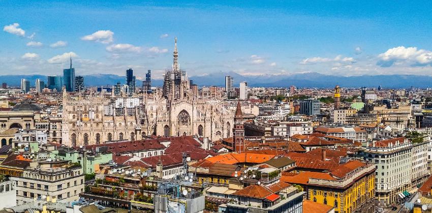 Skyline view of Milan